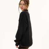 Unisex Sweater Autumn Polo Collar Embroidered Sweater