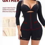 Shapewear bodysuit long sleeves waist and abdomen tightening