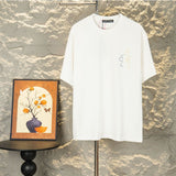 Ch hip-hop t shirts ch short-sleeved couple color thread cross flower full back embroider t-shirt distressed short-sleeved high street