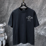 Ch hip-hop t shirts ch cross horseshoe sanskrit patch embroider hand-sewn buttons short-sleeved american high street