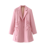 Women Suits Autumn Drawstring Suit Coat Suit