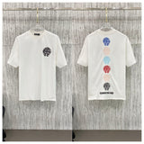 Ch hip-hop t shirts ch cro correct version summerbest selling cross horseshoe embroider short-sleeved t-shirt american high street