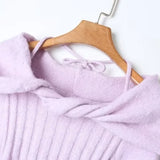 Women Sweater Knitwear Sexy off-Shoulder Sweater Chest Hollow Sweater