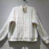 Women Knitted Cardigan Imitated Mink Plush Coat Jacket Loose Knitted Cardigan