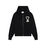 Amiaheoineloveembroidersweatshirt zipperoutwear high weight hooded couple hoodiefall and winterlong sleeves