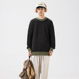 Unisex Sweater Winter Contrast Color Casual Knitwear
