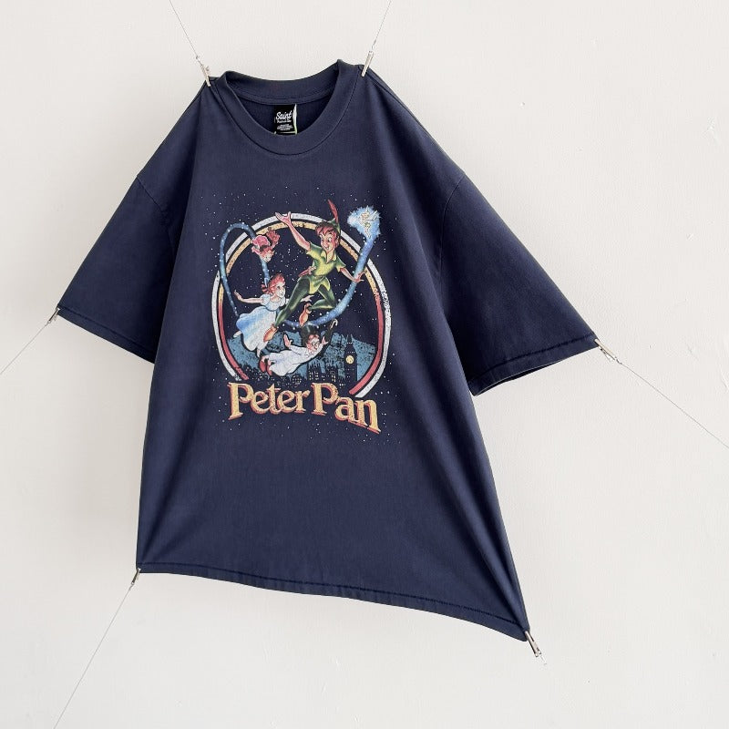 saint m t shirts s.m peter pan pattern crew neck pullover short sleeve top