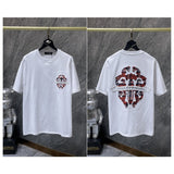Ch hip-hop t shirts ch short-sleeved sword heavy industry handmade patch embroidery short-sleeved american high street casual versatile