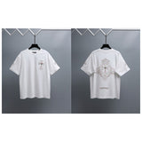 Ch hip-hop t shirts ch correct version best selling american cross patch embroider couple short-sleeved t-shirt high street easiest for match