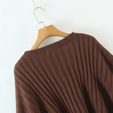 Women Sweater Knitwear Loose Batwing Sleeve Knitwear Sweater Cross Knitted Sheath Skirt Suit
