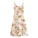 Women Dresses Summer Vintage Floral Sexy Sling Dress (Xds0414)