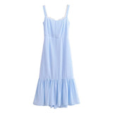 Women Dresses Summer Retro Sexy Lace Sling Dress (Xds0414)