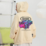 Men Hoodie Racing Printed Oversize Hooded Sweater Casual Couple Hoodies