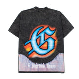 Hip-hop t-shirts - american high street wolf head print tee - vintage washed, distressed, relaxed fit short sleeve summer top