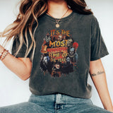Washed Vintage Cotton Halloween Print Street Vintage T-Shirt