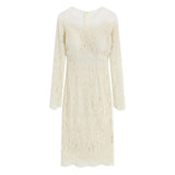 Women Maxi Dress Spring and Autumn Hollow Sexy Lace Evening Dress Hip Skirt