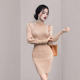 Women Maxi Dress Fall/Winter Puff Sleeve Dress