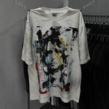 saint m t shirts s.m ink wash painting graphic crew neck pullover short sleeve t-shirt