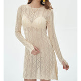 Women Dresses Summer round Neck Hollow Dress Sexy Skirt (Xds0414)
