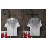 Ch hip-hop t shirts ch short-sleeved washed distressed laser burnt patch embroidery couple loosecasual high street