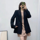 Women Suits Loose Casual Black Blazer