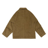 Unisex Jacket Vintage Overalls Jacket Casual Suit Loose Profile Corduroy Jacket