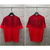 Ch hip-hop t shirts spring and summer ch american style washed patch spray horse embroidery couple short sleeve high street trendy