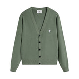 Ami arauneifknittingoutwearfall and wintercouplecardigan woolen heart high weight v neck
