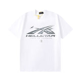 Hip-hop t-shirts: spring/summer high street trendy short-sleeve starry sky flame letter embossed portrait print tee