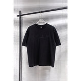 Ch hip-hop t shirts ch letter logo embroiderheavy weight short sleeve high street casual