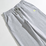 Women Sweatpants Gray Wide-Leg Pants Autumn Sports Casual Straight-Leg Sweatpants
