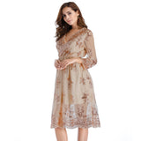 Women Evening Gown Sexy V-neck Sequin Sequins Dress