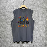 Amiri tank top motorcycle skull printing