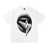 saint m t shirts s.m. tongue & lip graphic crewneck short sleeve t-shirt