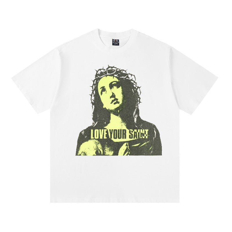 saint m t shirts s.m. "thorny goddess" graphic crewneck pullover tee