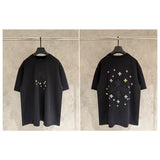 Ch hip-hop t shirts sch cross embroidery logo fashionable versatile loose short sleeves