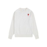 Ami araunrif little heart autumn/winter knit wool sweater - embroidered high-gauge crewneck for couples & wedding photos