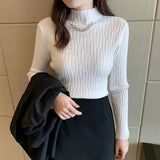 Women Knitted Pullover Turtleneck Spring and Autumn Top Knitwear