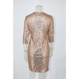 Women Evening Gown Sexy Women Clothing Mini V-neck Sequins Dress