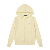 Rl small malafu embroidermacaron color cardiganknitting shirt sweater wool topssweatshirt zipper hooded outwear