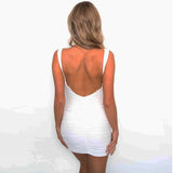 Women Dresses Backless Sleeveless Dress Sexy Hip Skirt (Bla0420)
