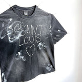 saint m t shirts s.m street style hand-painted graffiti crew neck pullover short sleeve t-shirt
