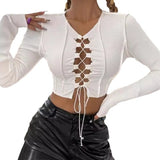 Women T-shirt Slim-Fit Cardigan Long Sleeve T-shirt Casual Top