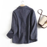 Women Suits Autumn and Winter Long Sleeve Suit Collar Double Breasted Woolen Coat
