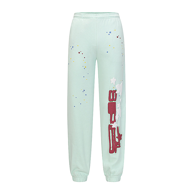 Sp5der Sweatpants Cobweb Puff Print Pure Cotton