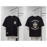 Ch hip-hop t shirts ch short-sleeved sanskrit cross colorfulembroiderloosecasualpure cotton american heavy weight short-sleeved