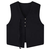 Women Knitwear Spring and Autumn V-neck Knitwear Loose Vest