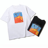Hip-hop t-shirts: spring/summer short-sleeve abstract letter foam loose fit trendy tee