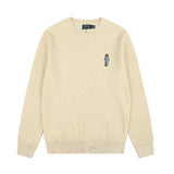Rl small malav bear embroiderpullover round neck knitting shirt casualtops wool couple sweatshirtsweater