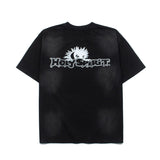 Hip-hop t-shirts: american retro distressed cartoon angel print short sleeve tee, hip-hop oversized top, trendy tee
